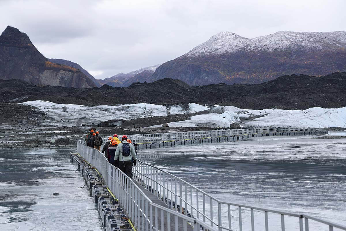 Pontoon Bridge at Matanuska Glacier in the summer season