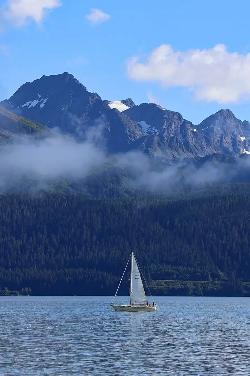 Seward waterfront mountain and Resurrection Bay scenery