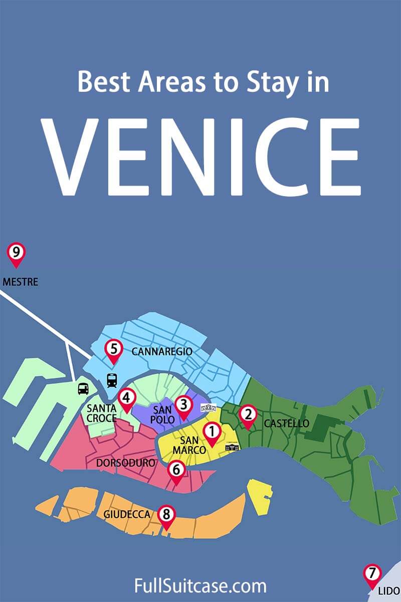 Where to stay in Venice - neighborhoods map