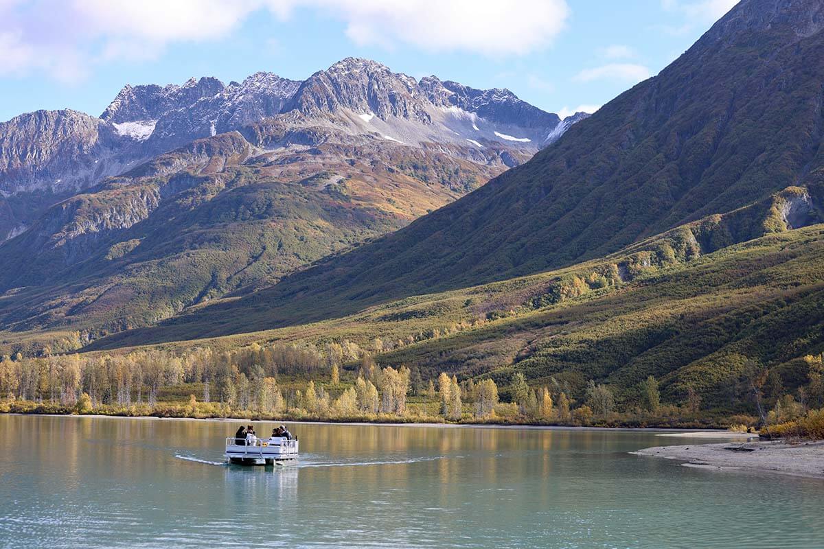 A bear-viewing boat tour on Lake Crescent in Alaska