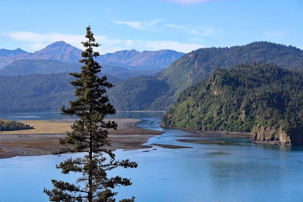 Halibut Cove and Kachemak Bay State Park mountain scenery viewed from Saddle Trail