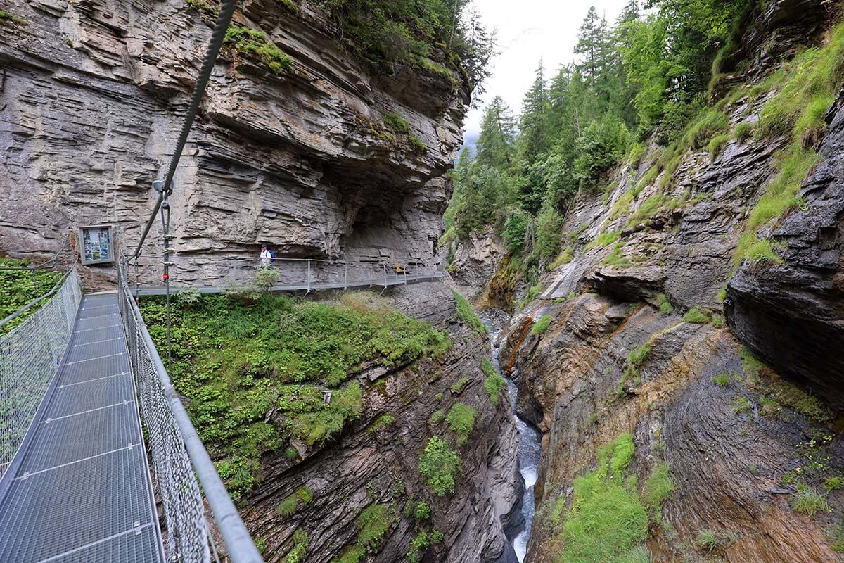 Dala Gorge and Thermal Springs Bridge in Leukerbad Switzerland