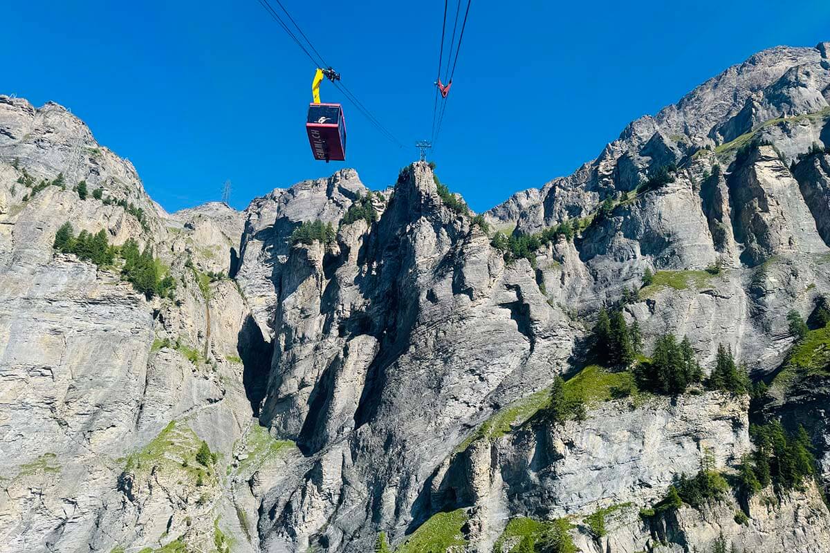 Gemmi Cable Car in Leukerbad Switzerland