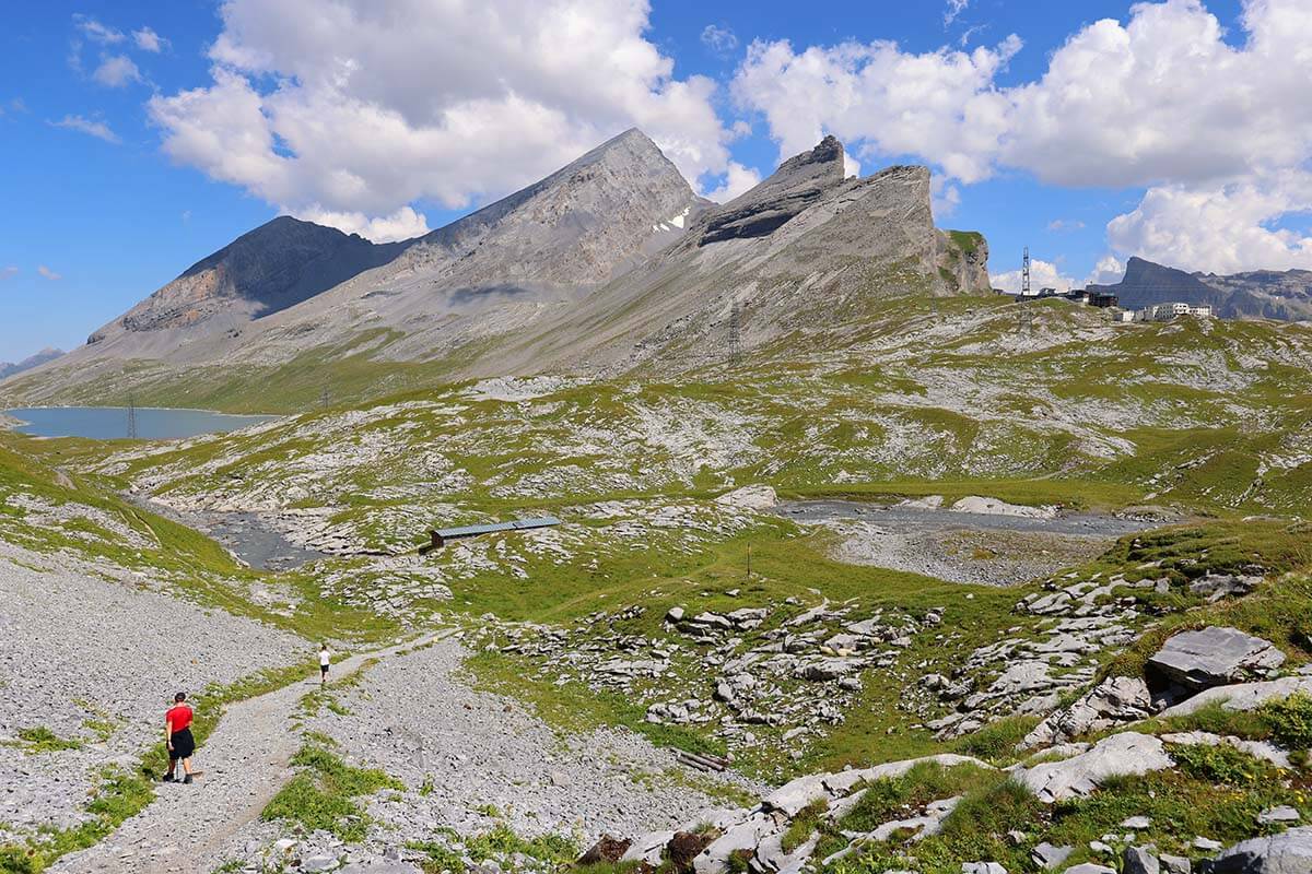 Gemmi Pass and Daubensee lake in the Swiss Alps