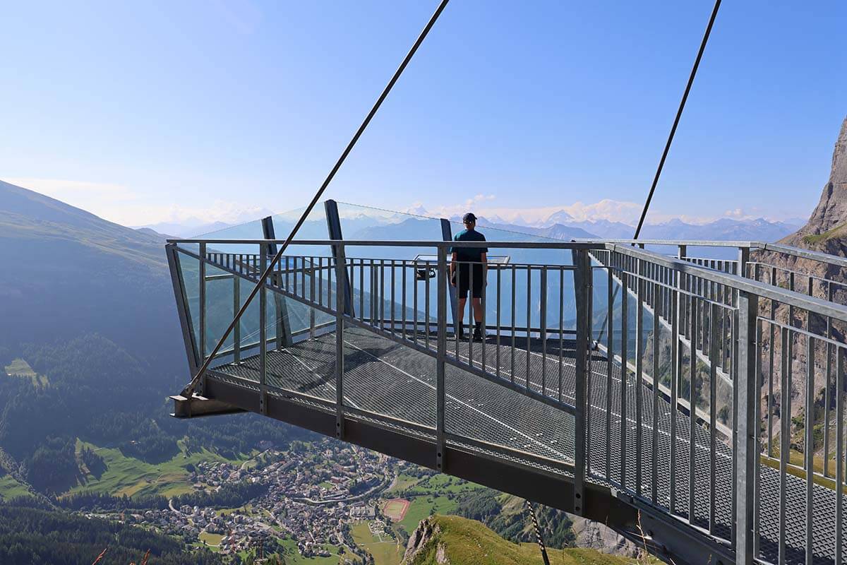 Gemmi Pass observation deck in Leukerbad Switzerland