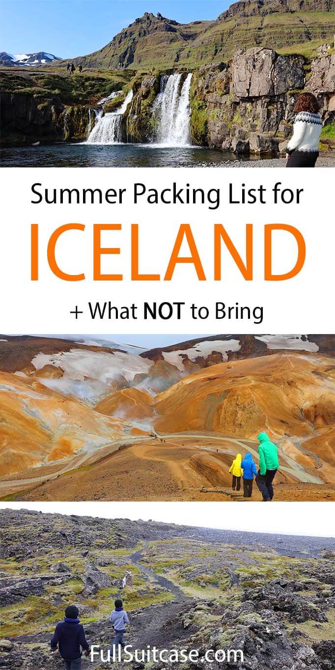 Iceland summer packing list - essentials and what not to bring