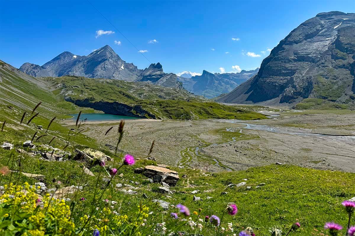 Lammerensee mountain lake near Leukerbad in Switzerland