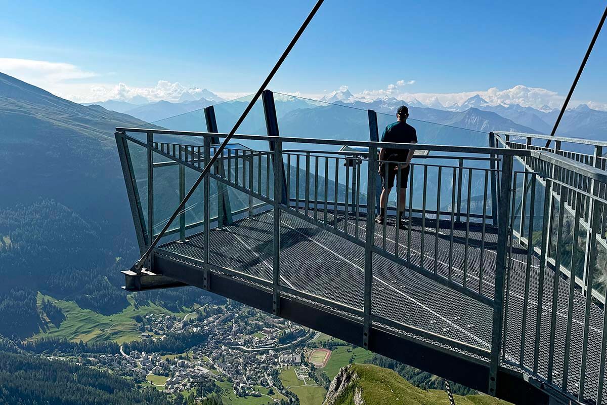 The Hot Spot Gemmi viewing platform at Gemmi Pass in Leukerbad