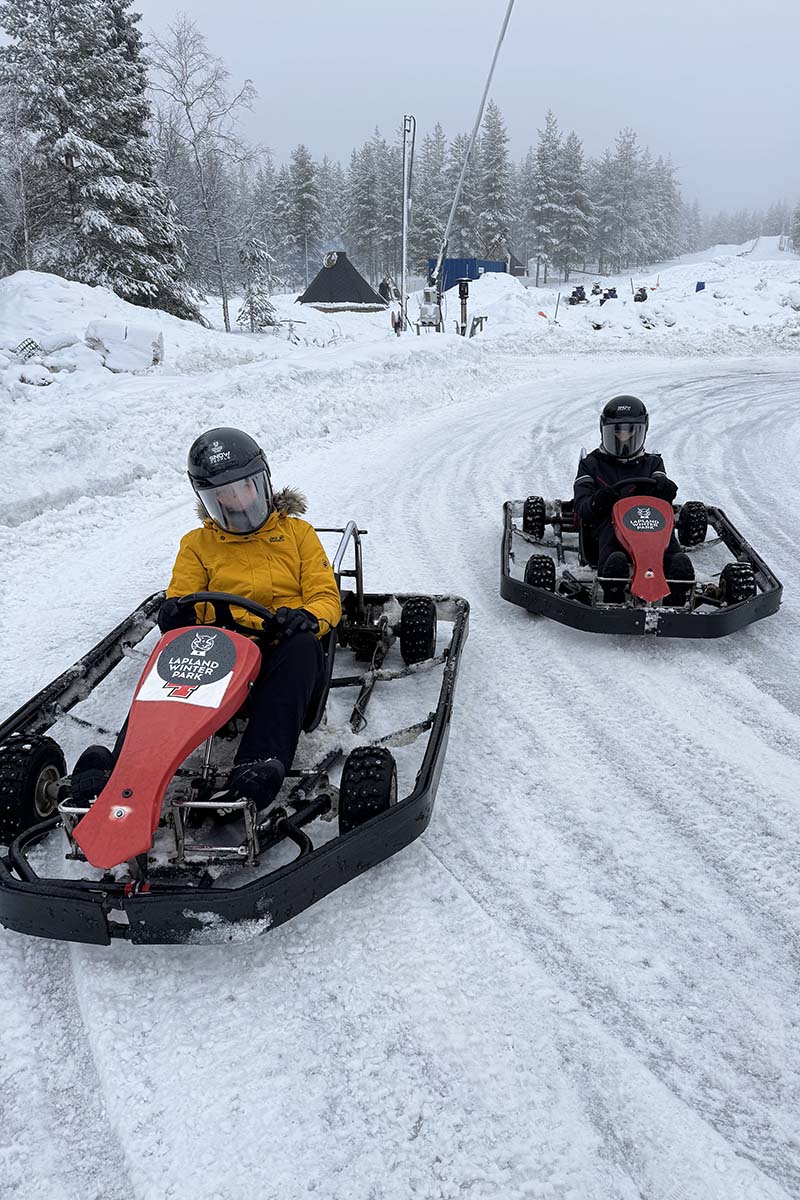 Ice karting at Lapland Winter Park in Rovaniemi