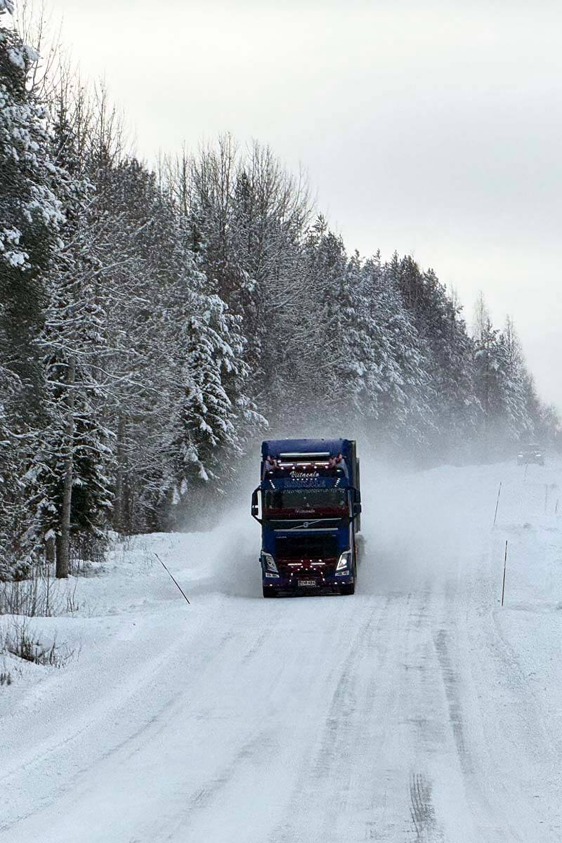 Icy roads near Rovaniemi in March