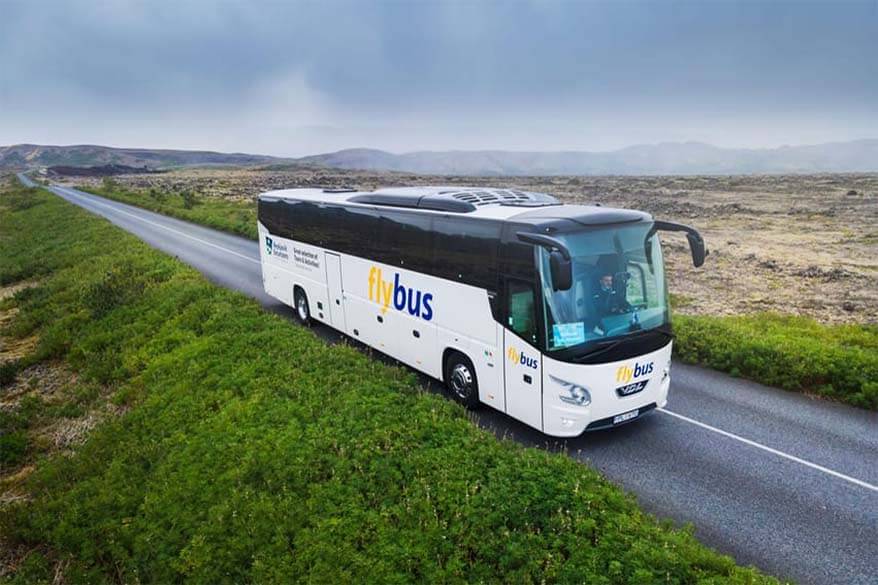 Flybus airport shuttle from Keflavik to Reykjavik city