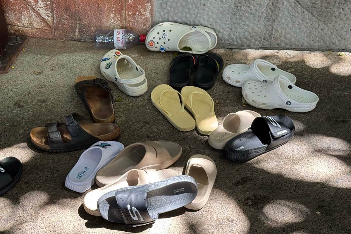 Flip flops left behind at Siam waterpark in Tenerife