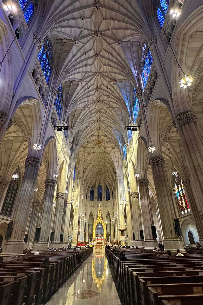 Interior of St Patrick's Cathedral in New York City