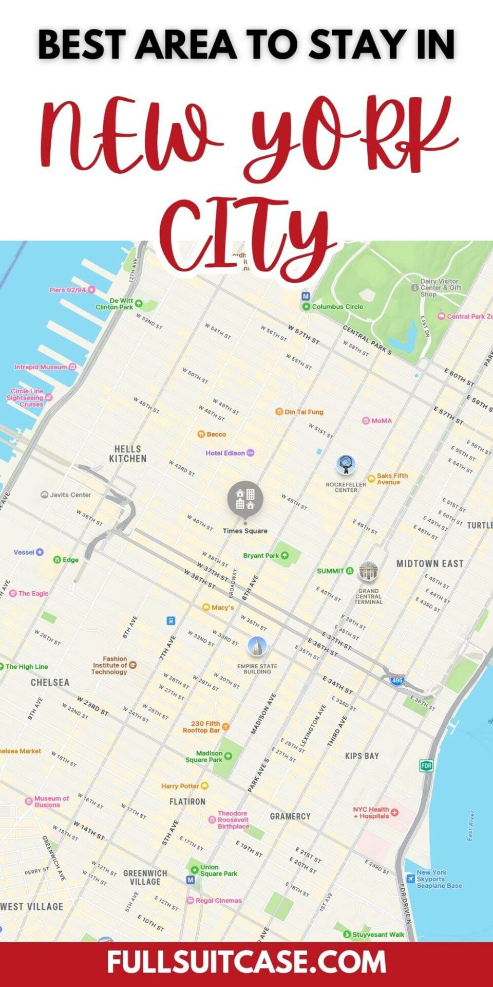 Map of the best area to stay in New York City