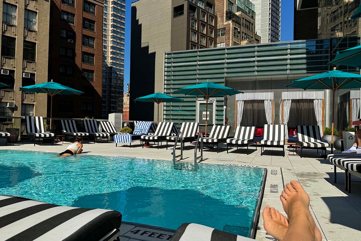 Swimming pool at Virgin Hotels New York in Midtown Manhattan