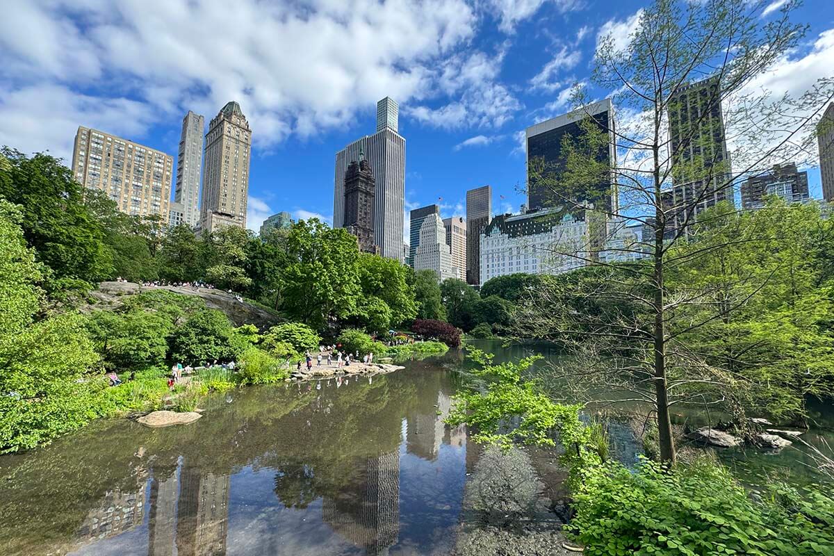 The Pond at Central Park and The Plaza Hotel