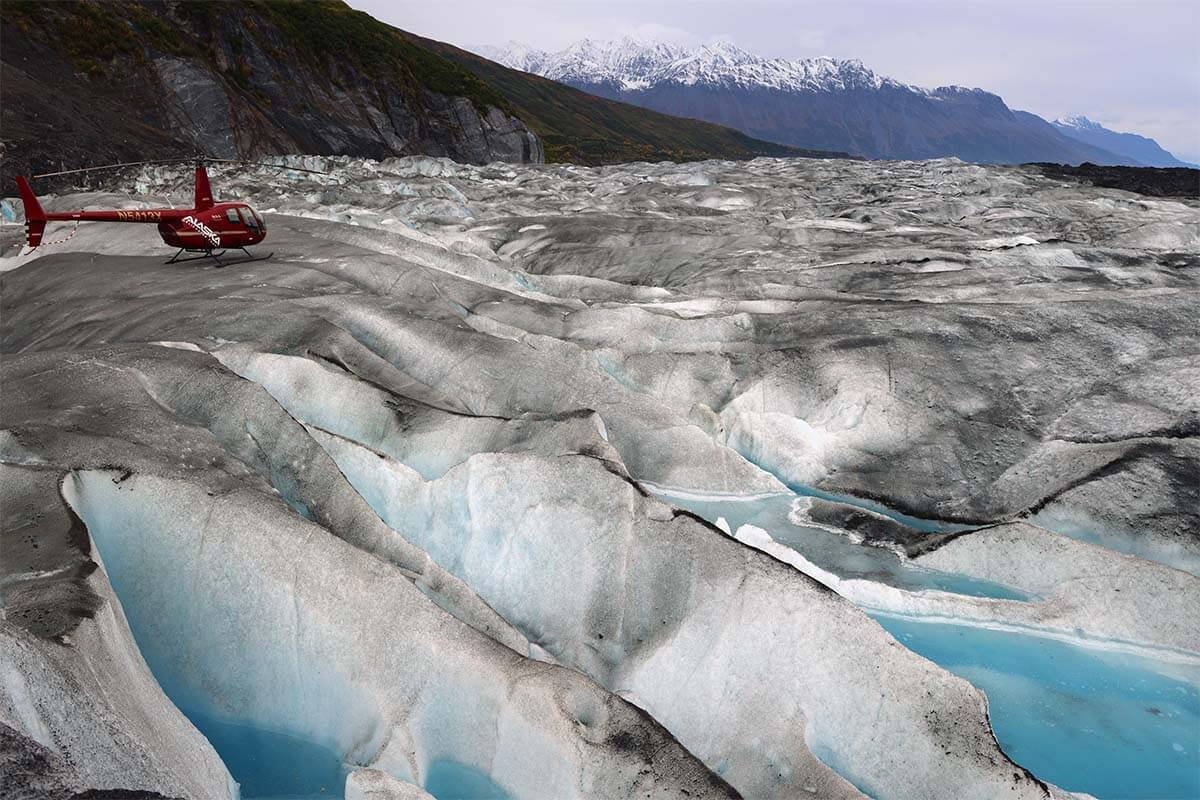 Helicopter on the Knik Glacier - Alaska bucket list
