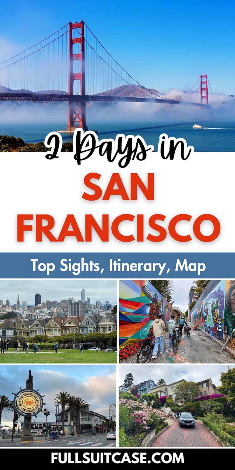 2 days in San Francisco itinerary with top sights and map