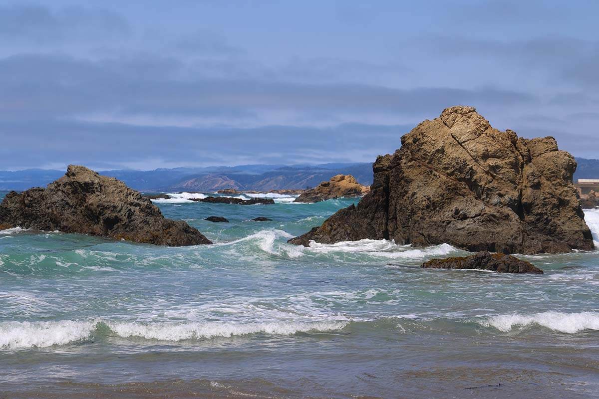 Coastline at Glass Beach in Fort Bragg, California