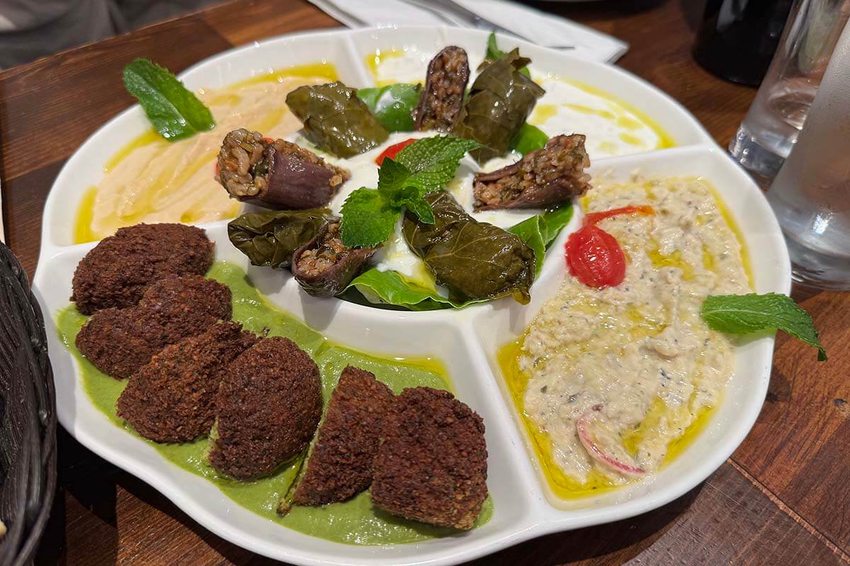 Greek appetizers at North Beach Gyros restaurant in San Francisco