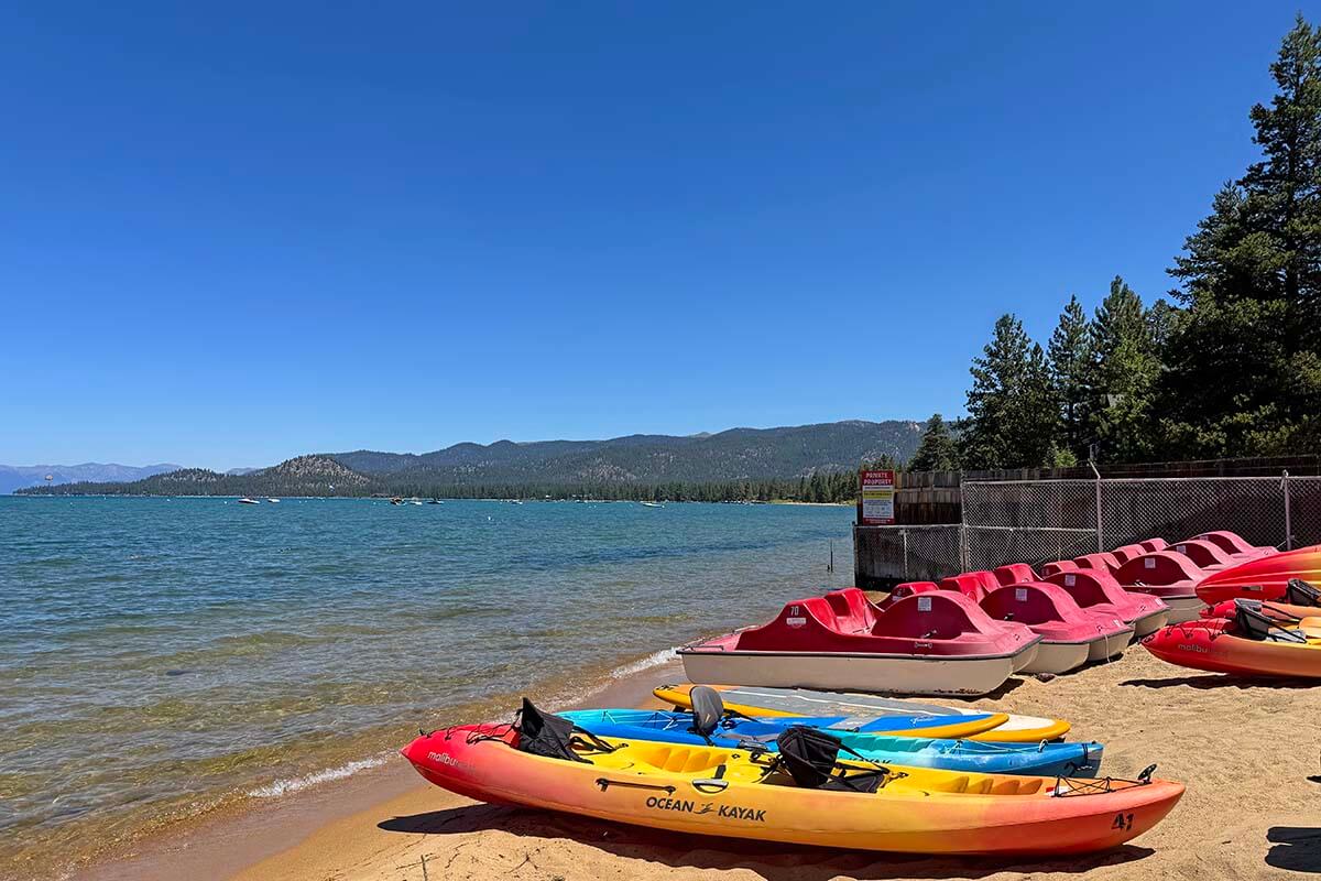 Kayak rental at South Lake Tahoe