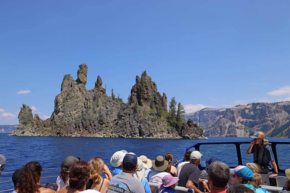 Phantom Ship as seen on the Crater Lake boat tour.