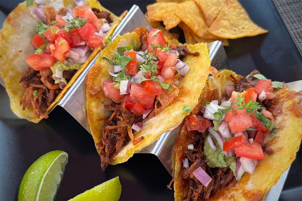 Tacos at Tequila Loca Terrace Mexican restaurant in Albufeira
