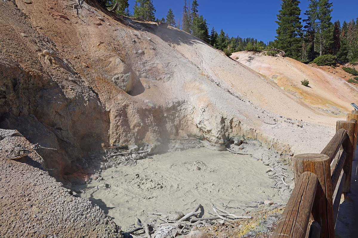 A bubbling mud pot at Sulphur Works in Lassen Volcanic National Park