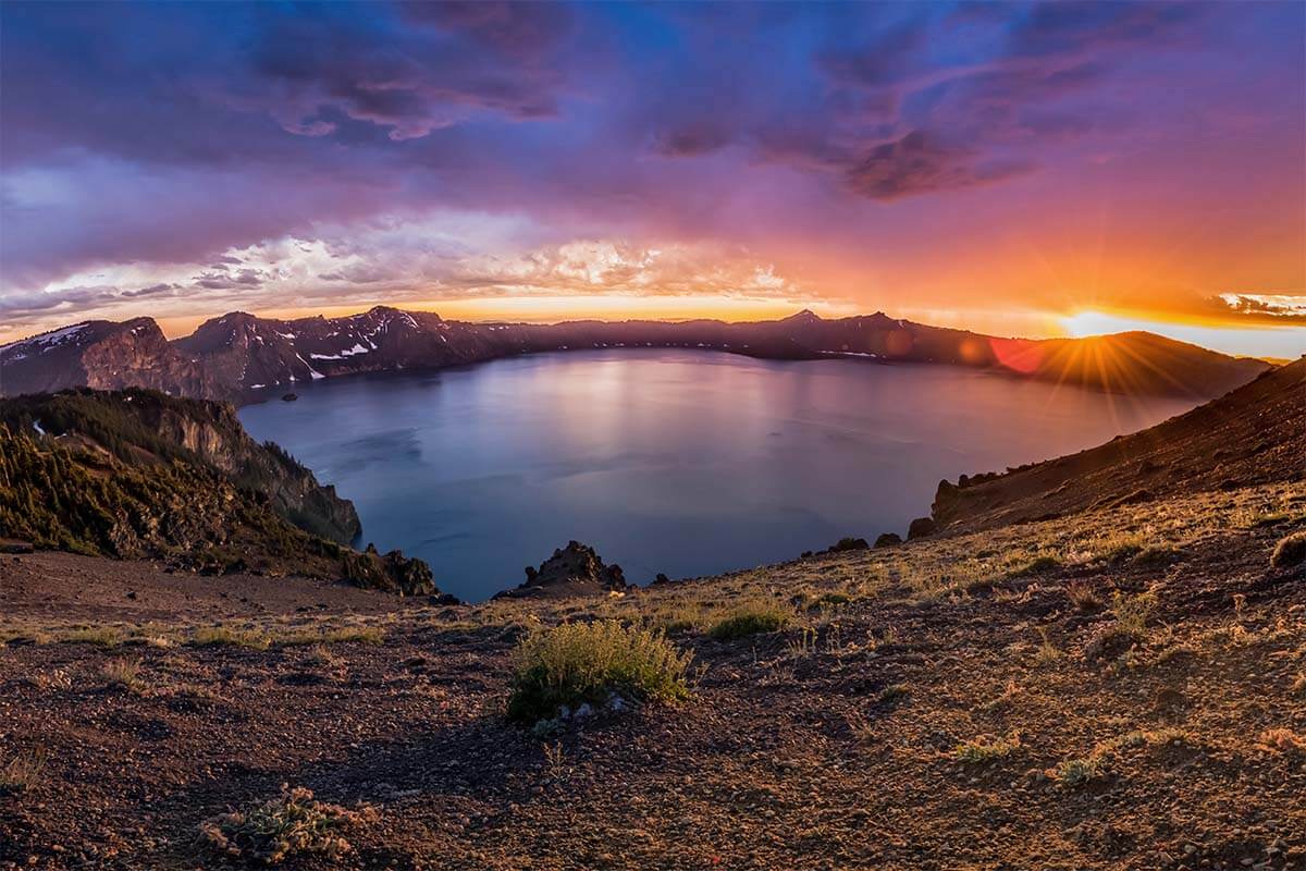 Cloudcap Overlook sunset at Crater Lake National Park