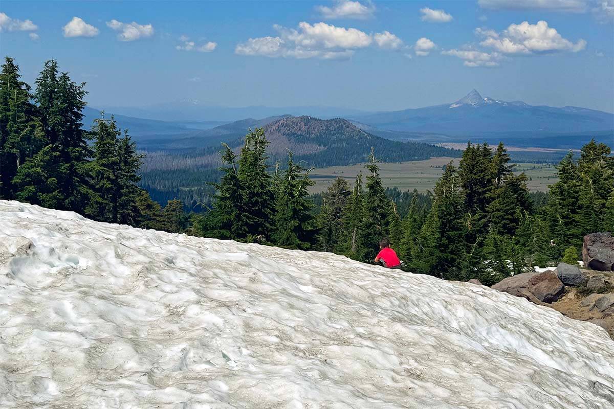 Snow in Crater Lake National Park in the second half of July