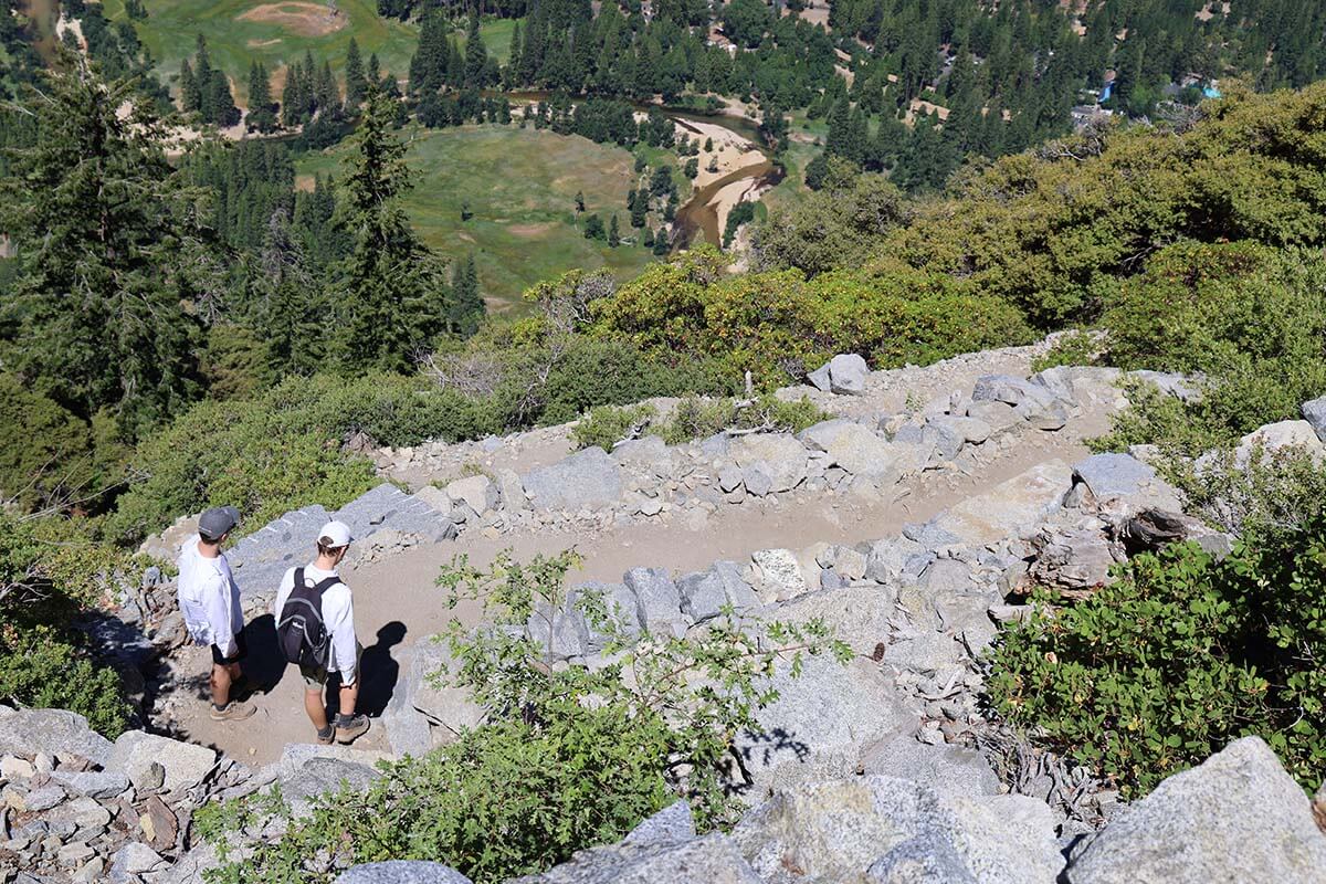Steep climb with switchbacks on the Four Mile Trail in Yosemite National Park