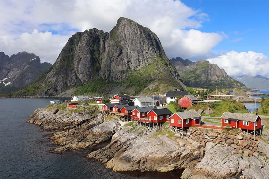 Views along the scenic drive in Lofoten, near Hamnoy