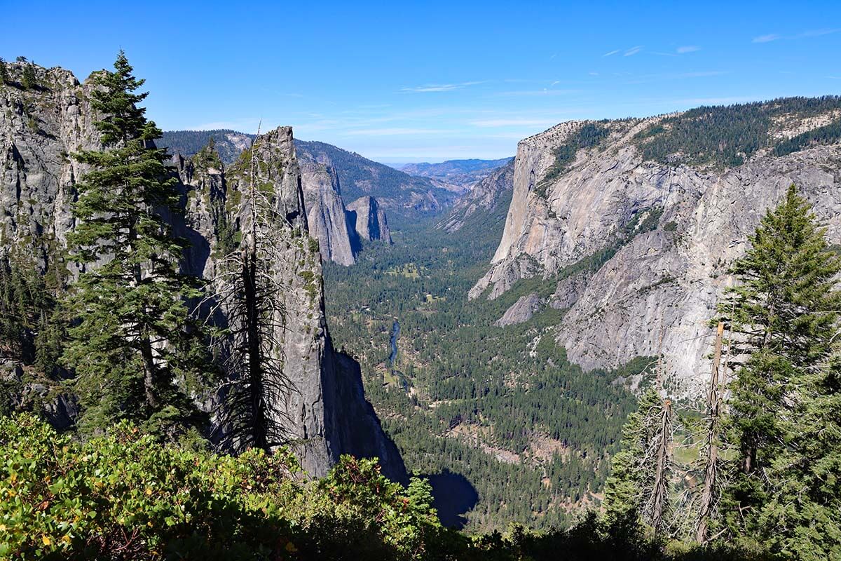 Yosemite Valley aerial view from the Four Mile Trail