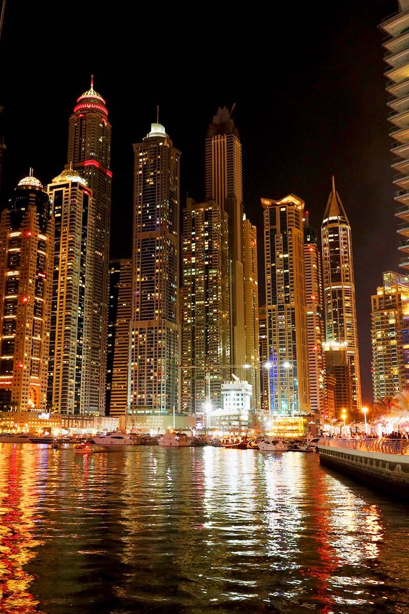 Dubai Marina at night