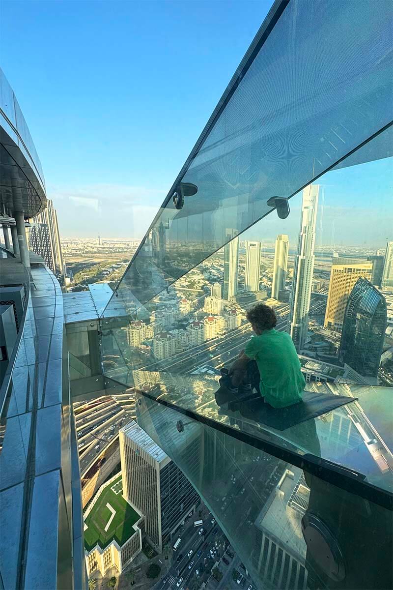 Glass Slide at Sky Views Observatory in Dubai