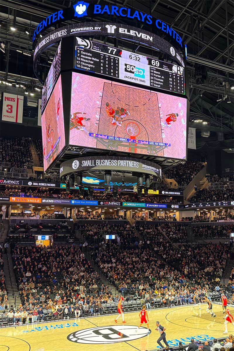 NBA Basketball game at Barclays Center in Brooklyn New York