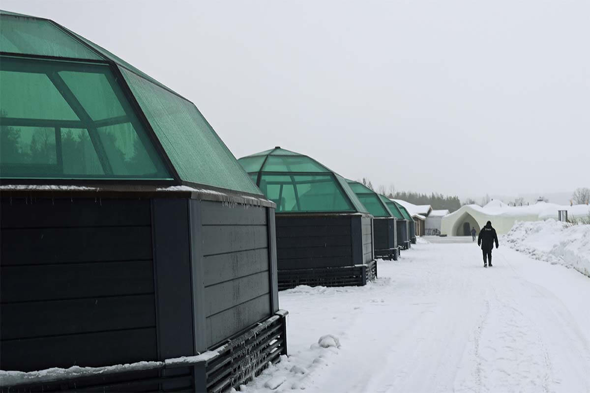 Glass igloos at the Arctic SnowHotel near Rovaniemi