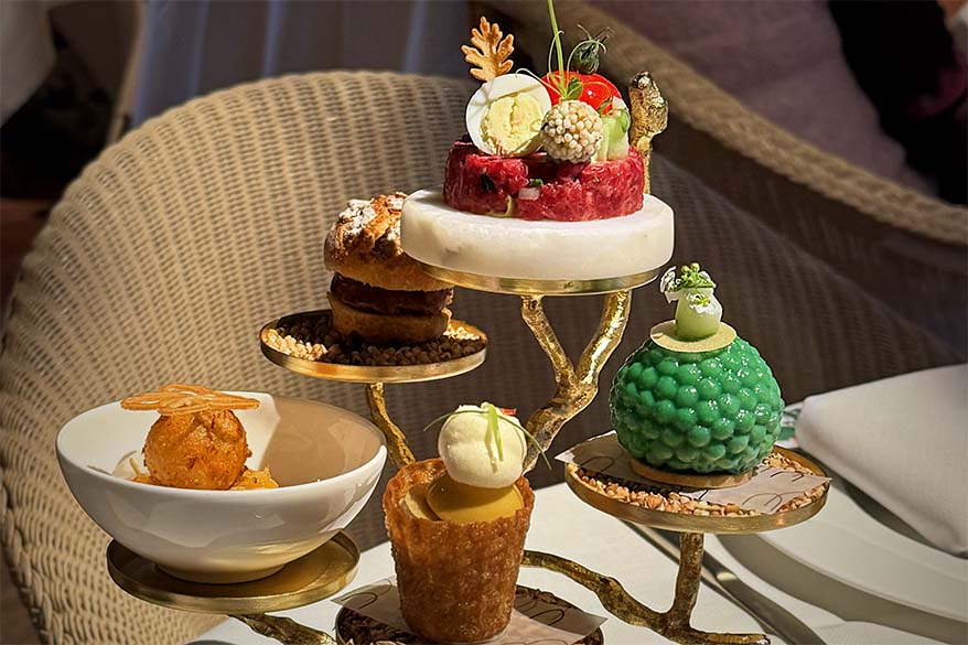 Gourmet food - high tea at a Michelin-star restaurant in Belgium