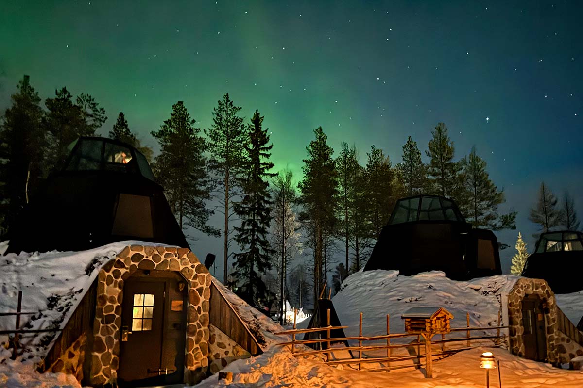 Northern Lights in Rovaniemi in winter