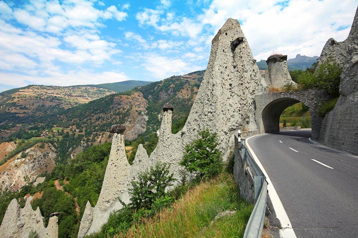 Pyramides d’Euseigne - scenic road in Switzerland