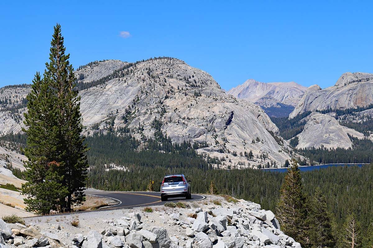 California road trip - scenic road in Yosemite National Park
