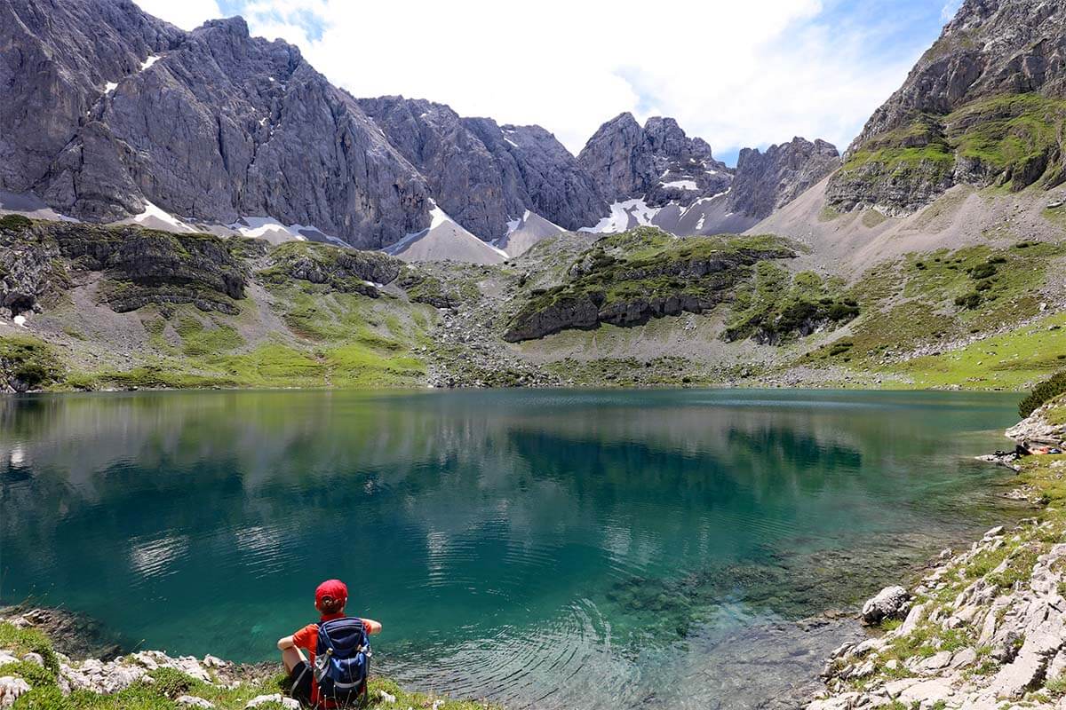 Drachensee mountain lake in Austrian Alps