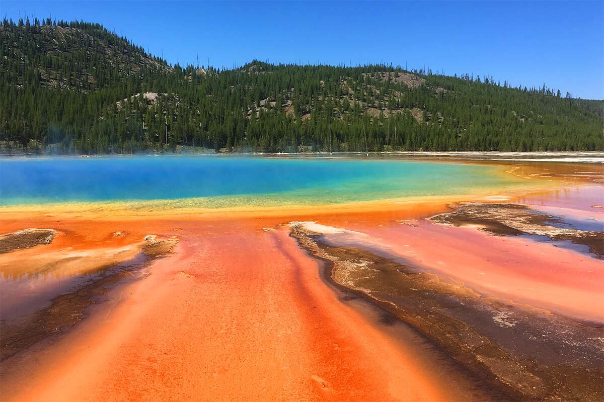 Grand Prismatic Spring in Yellowstone - one of the top places for road trips