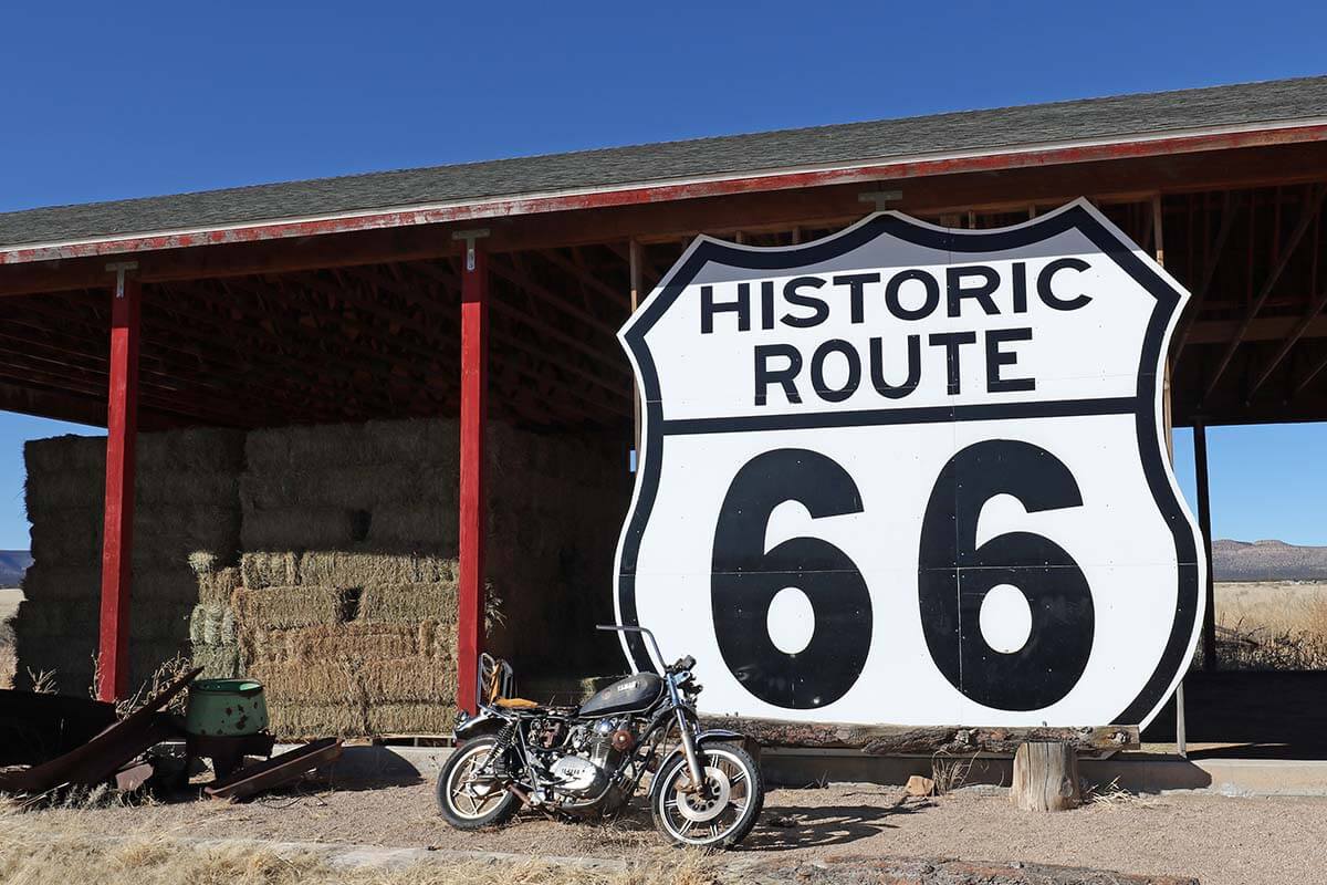 Historic Route 66 in southwest USA - one of the top destinations for a road trip