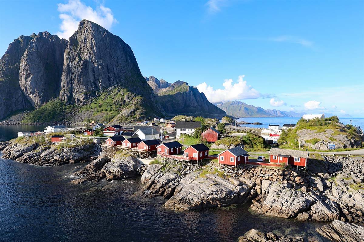Lofoten road trip scenery in Hamnoy, Norway