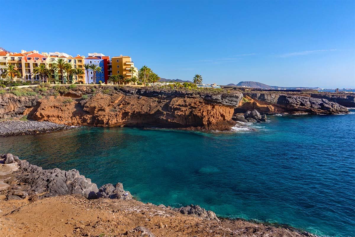 Playa Las Salinas coastline in the Playa Paraiso area in Tenerife