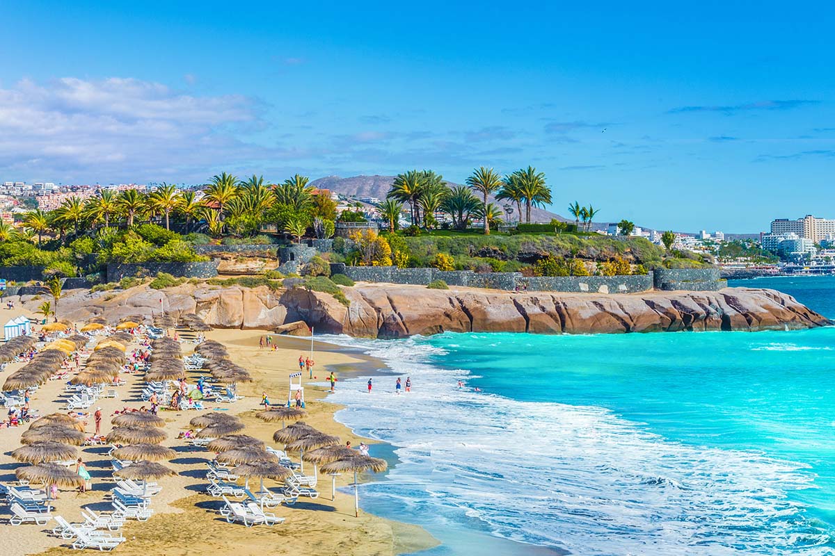 Playa del Duque beach on Costa Adeje, Tenerife