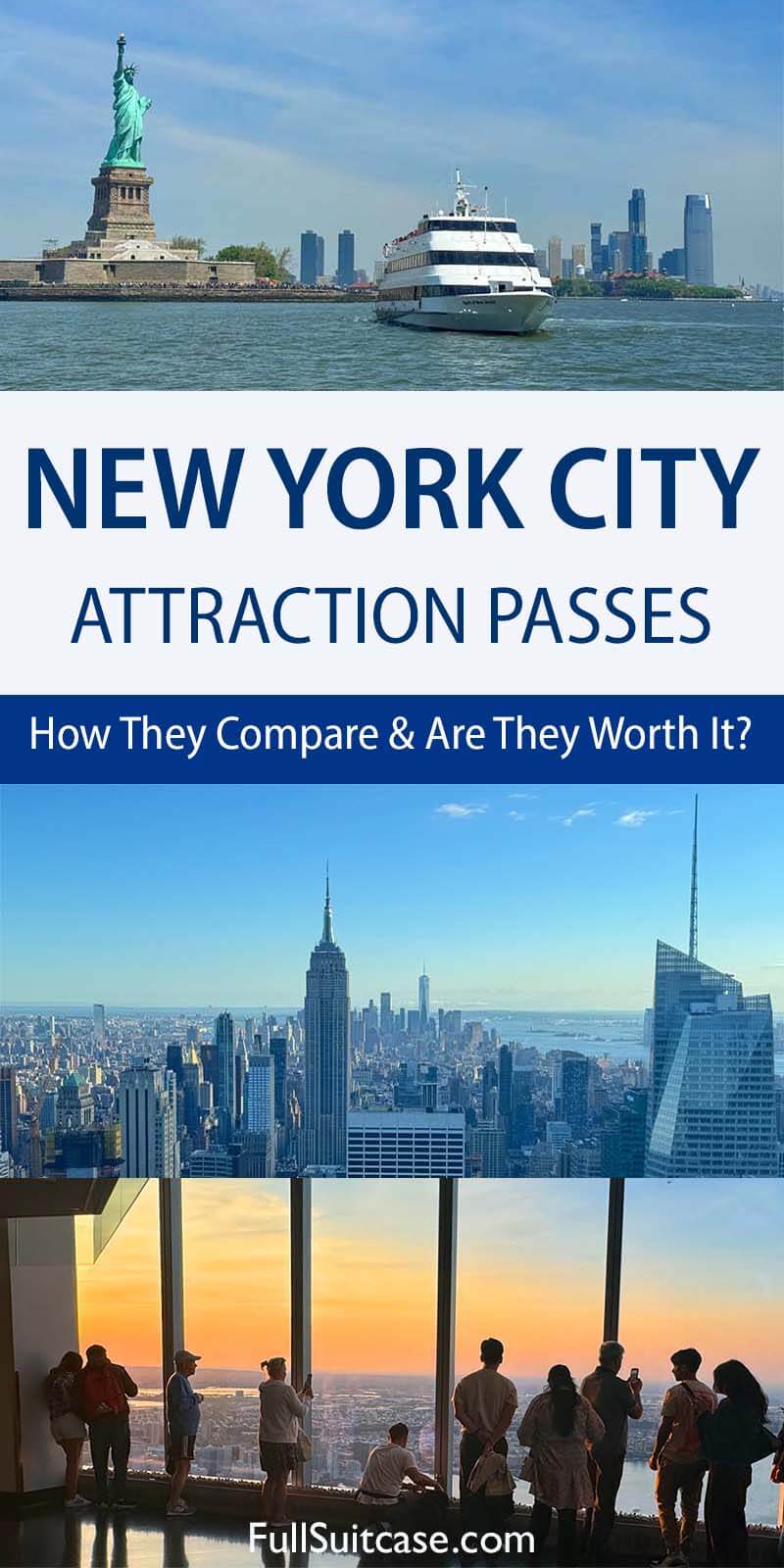 Best city passes in New York City - information and comparison of the best NYC sightseeing pass options