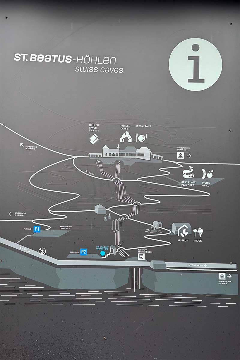 St Beatus Swiss Caves site map