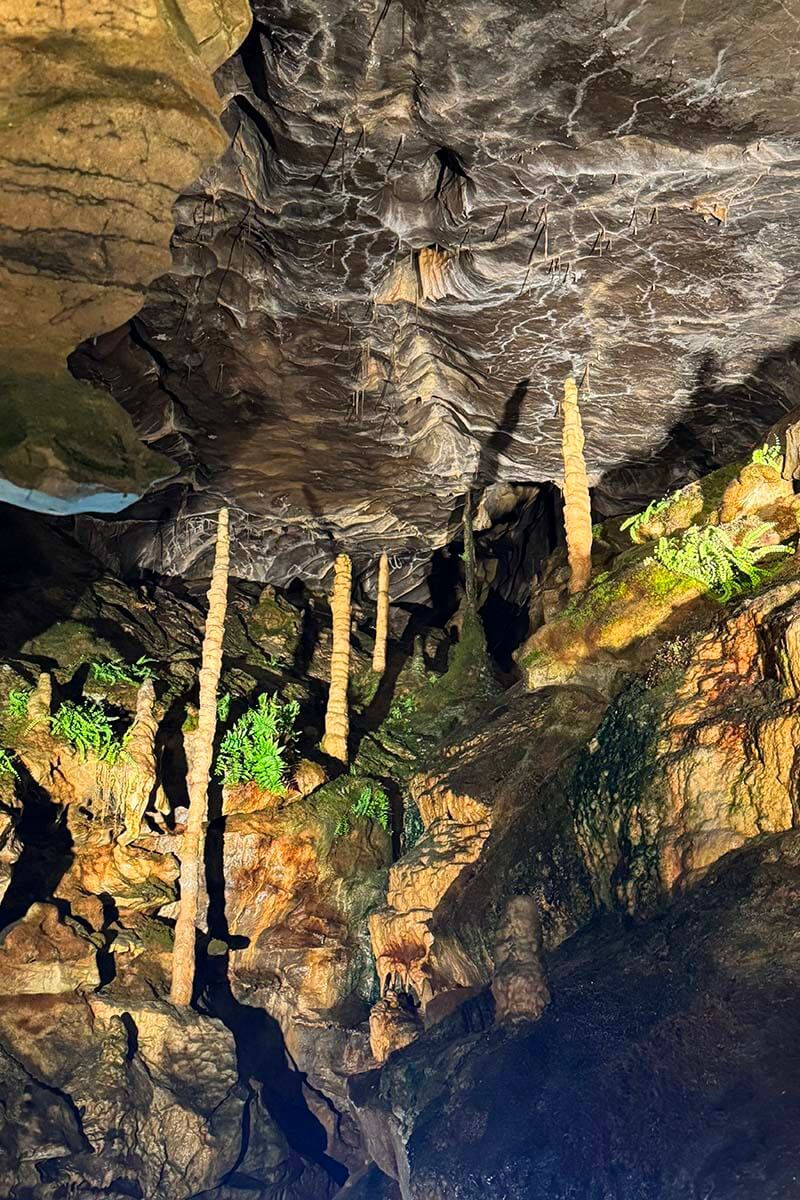 Stalactites and stalagmites at St Beatus Caves Switzerland